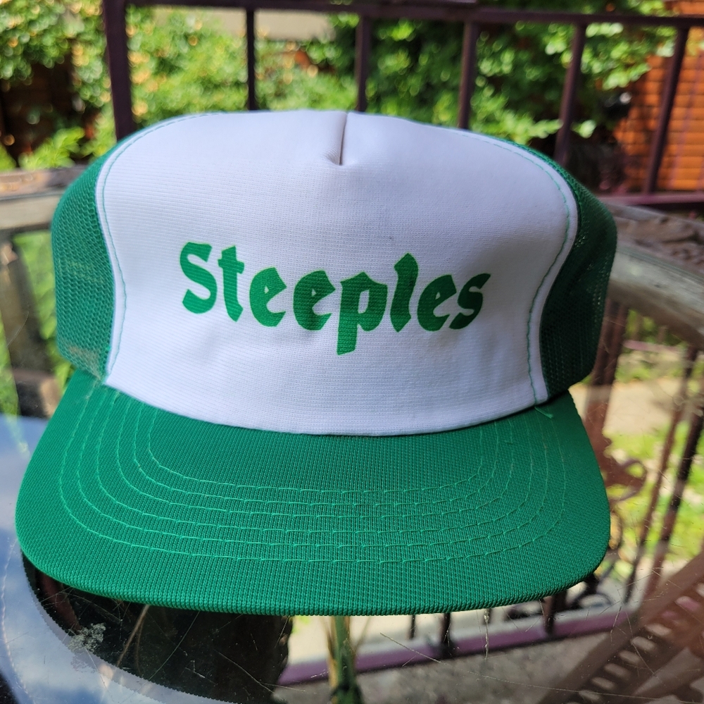 Vintage truckers Cap made by Maska "Steeples" Tavern advertisement.
